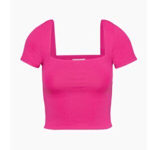 Aritzia Babaton CONTOUR SQUARENECK SHORTSLEEVE T-SHIRT CONTOUR Small, Pink